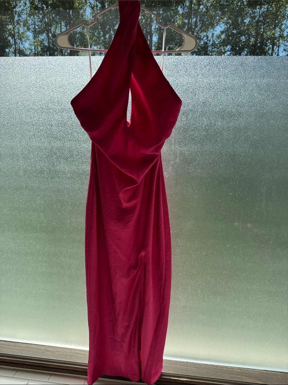 Lulu's Fuchsia One-Shoulder Evening Gown
